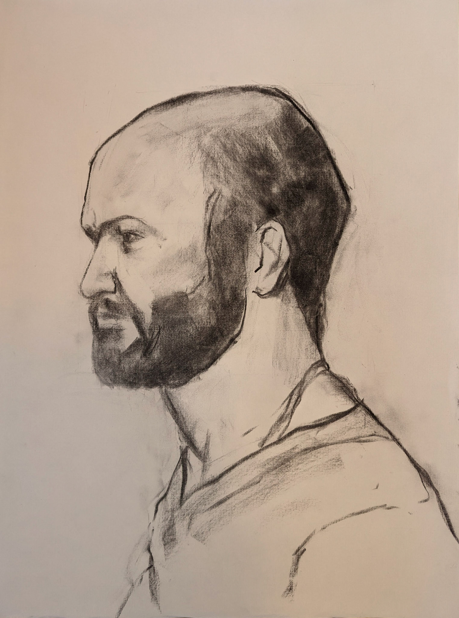 Charcoal on Charcoal Paper / 18" x 24"