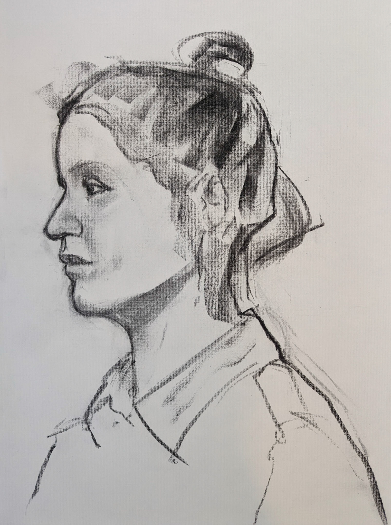 Charcoal on Charcoal Paper / 18" x 24"