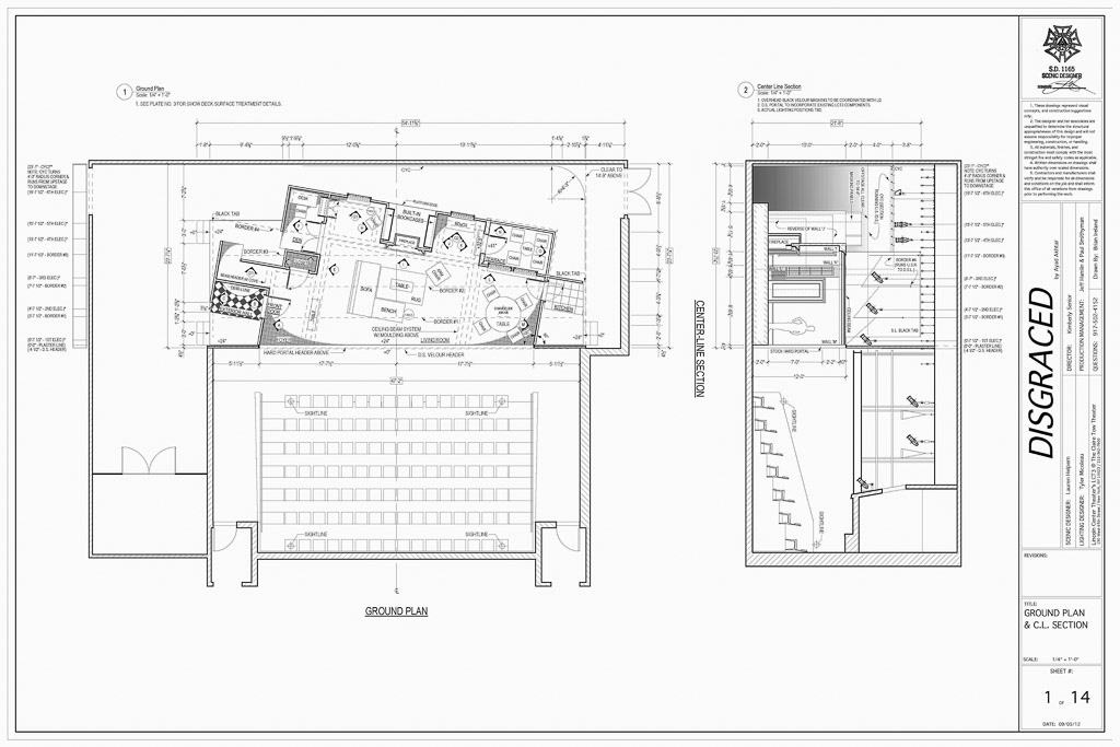'Disgraced' / Associate Scenic Design (for Lauren Helpern) - Vectorworks Drafting