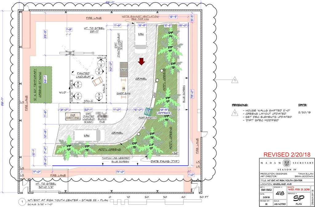 Madam Secretary Episode 418 / CBS / At Risk Youth Center / Production Design: Tania Bijlani / Art Direction: Brian Goodwin / Spotting Plan
