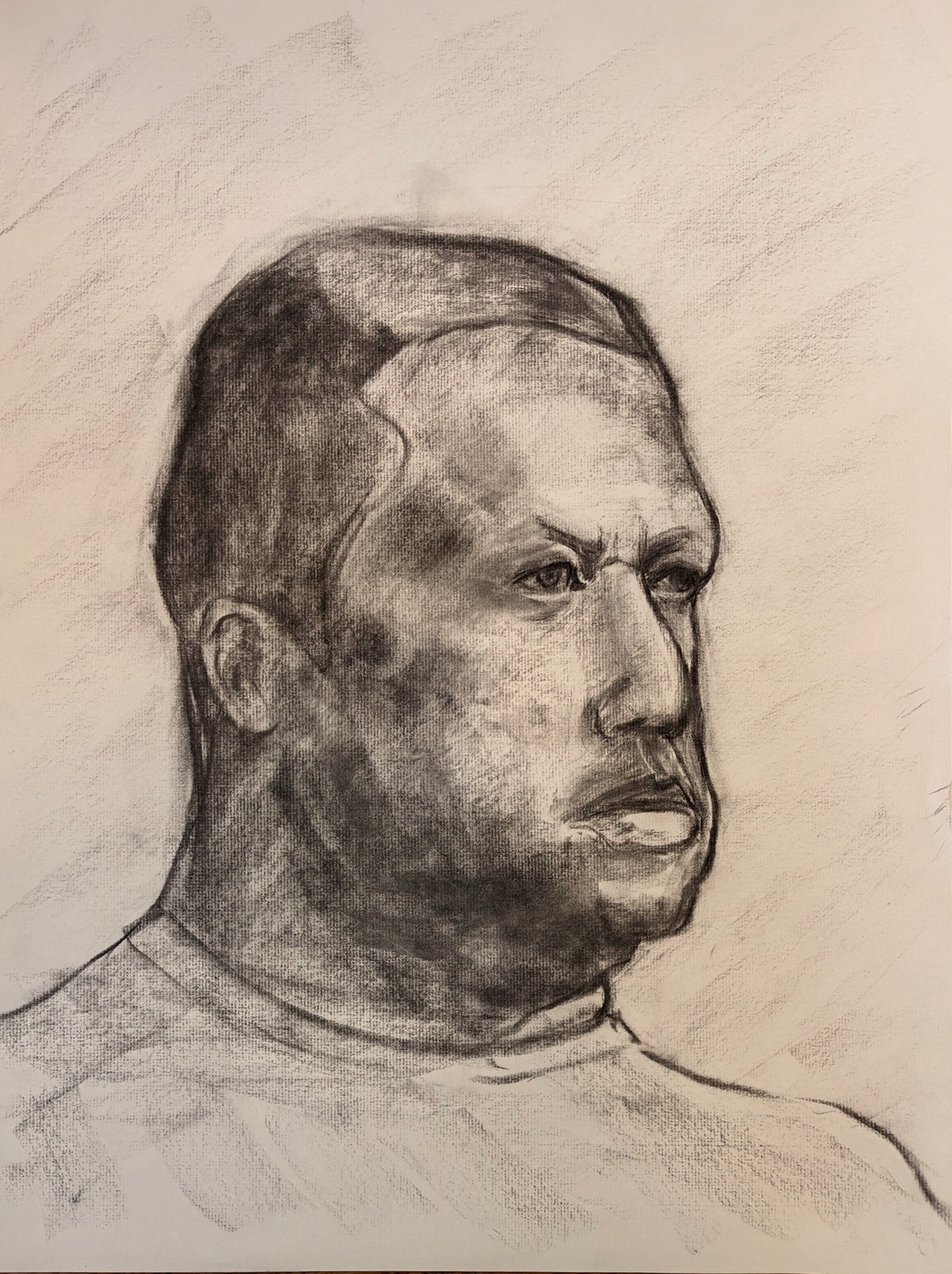 Charcoal on Charcoal Paper / 18" x 24"