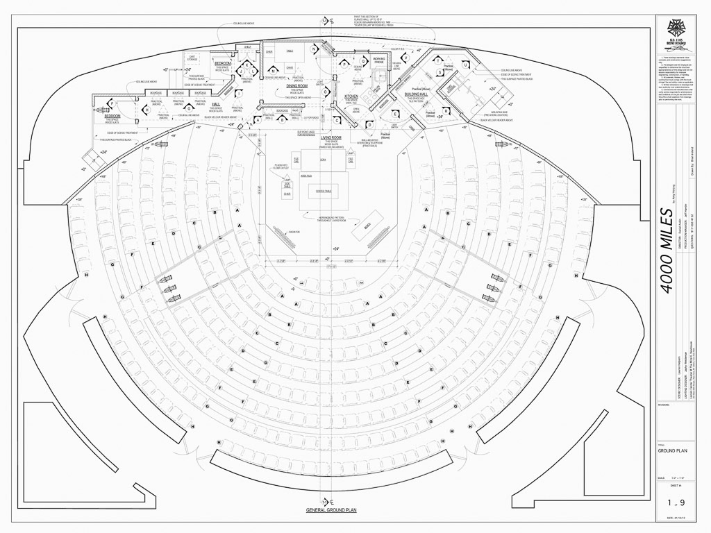 '4,000 Miles' / Associate Scenic Design (for Lauren Helpern) / Vectorworks Drafting