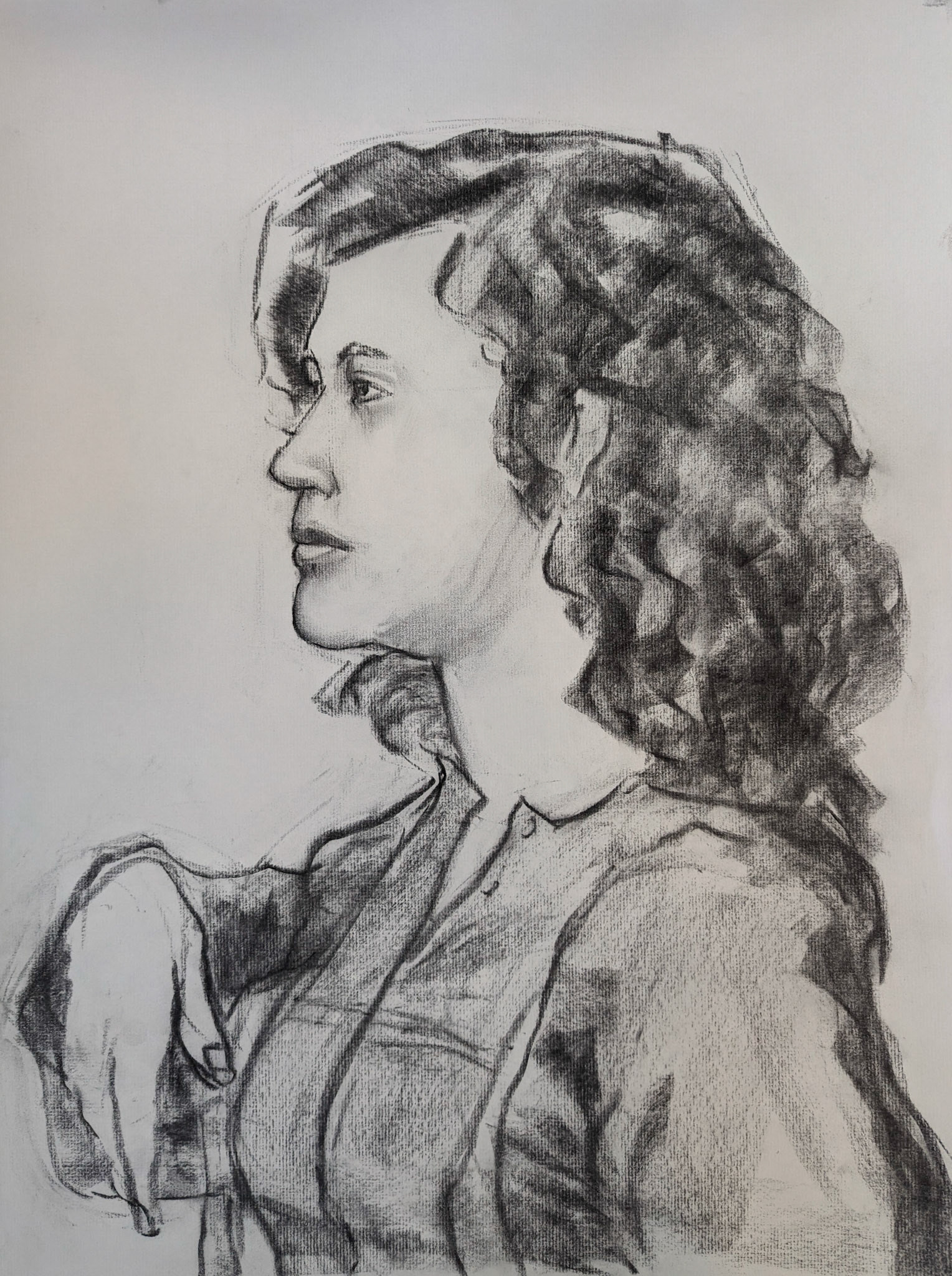 Charcoal on Charcoal Paper / 18" x 24"