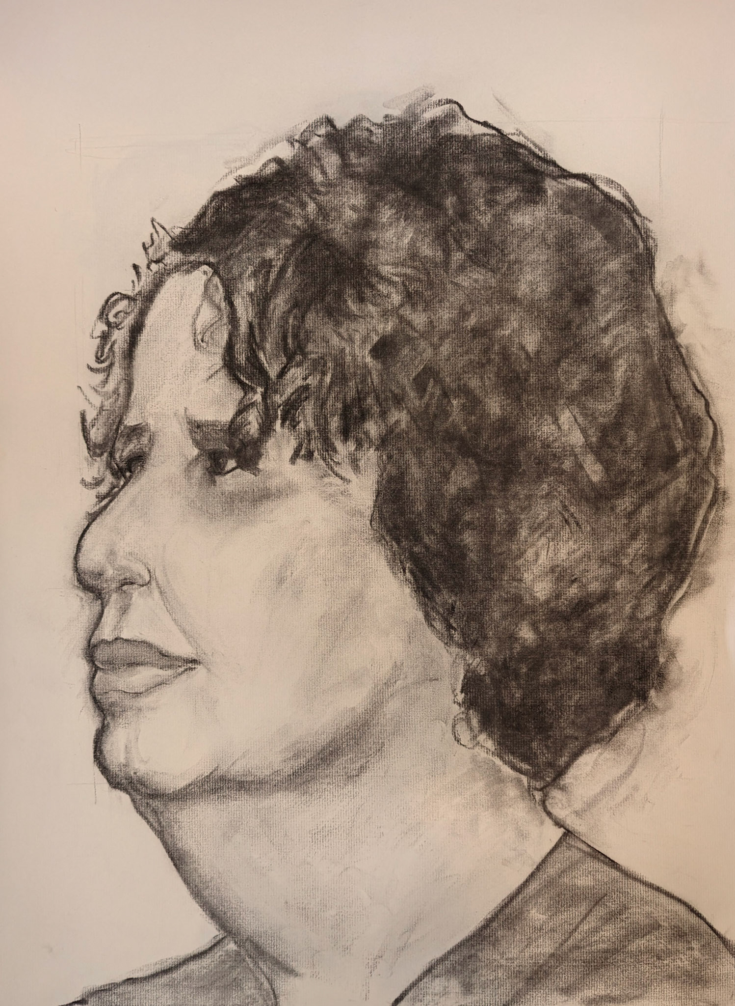 Charcoal on Charcoal Paper / 18" x 24"