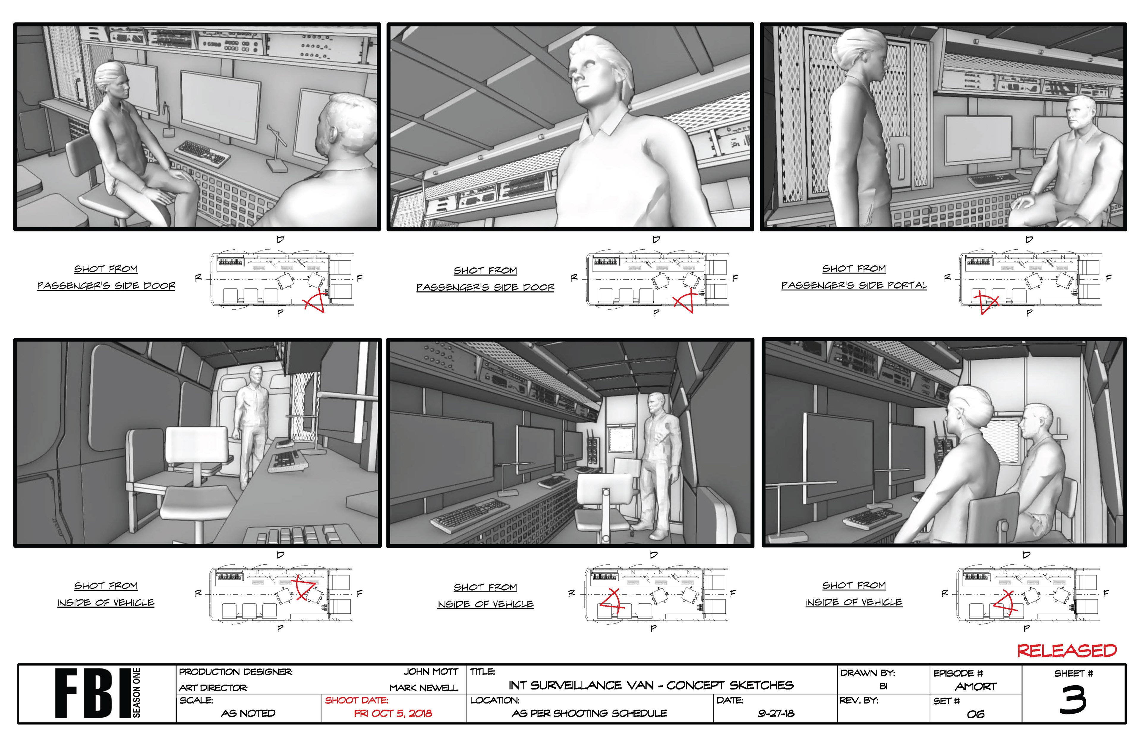 "FBI' (AMORT - Surveillance Van) / CBS / Production Design: John Mott / Art Direction: Mark Newell / Model Shots