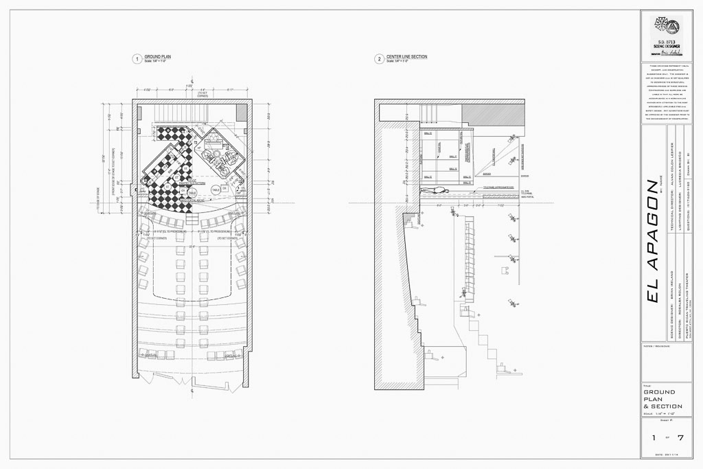 'El Apagon' / Pregones / Puerto Rican Travelling Theatre / Vectorworks Drafting