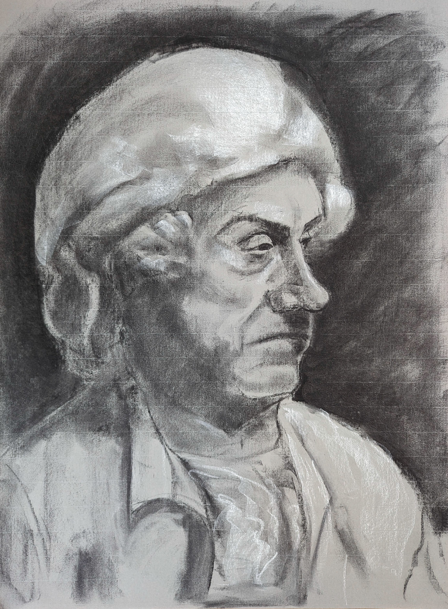 Charcoal on Charcoal Paper / 18" x 24"