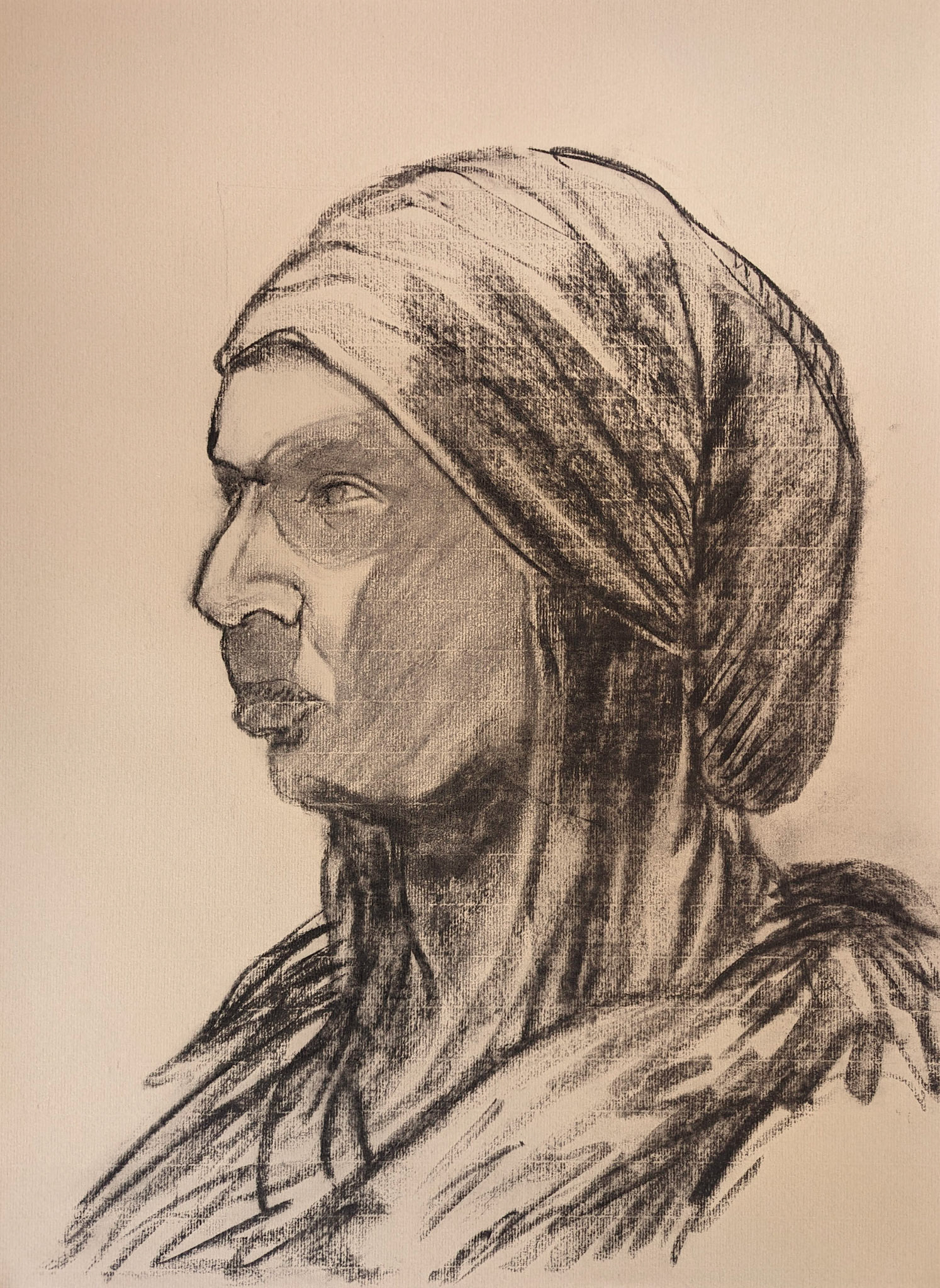 Charcoal on Charcoal Paper / 18" x 24"