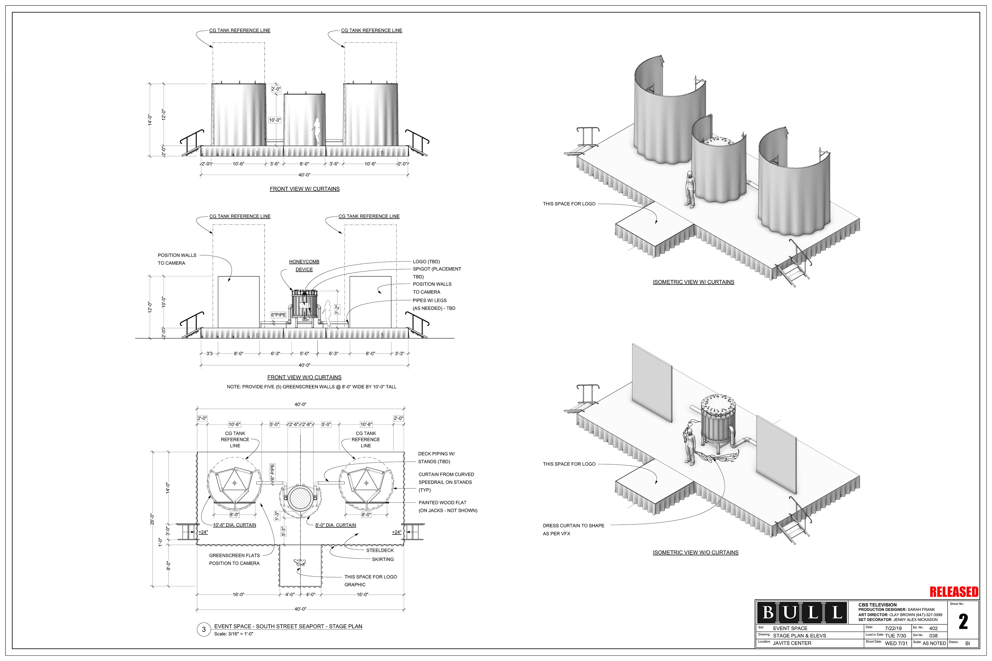 'Bull' Episode 402 / CBS / Production Design: Sarah Frank / Art Direction: Clay Brown / Vectorworks