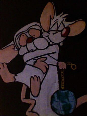 When Brain finally holds the world in his hands - Pinky and the Brain (characters owned by WB)