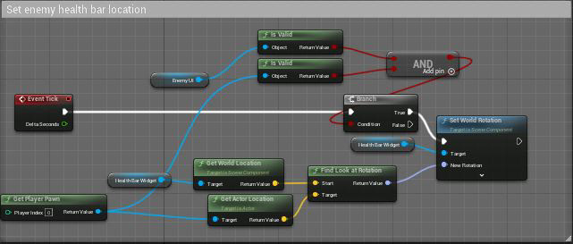Setting the health bar location for enemies