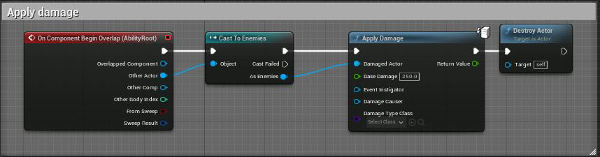 applying damage to enemies