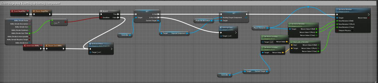 Setting up the homing of projectiles