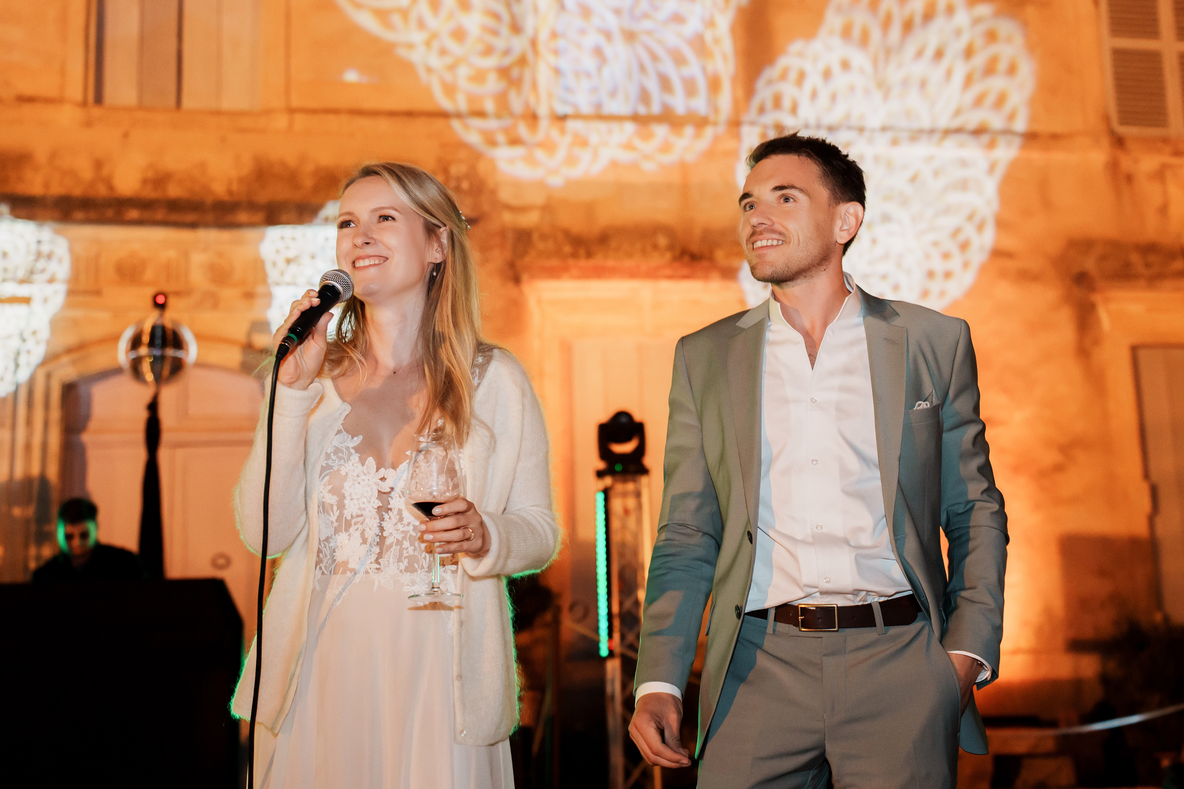 discours des mariés pendant la soirée de mariage au Château de Flaugergues à Montpellier