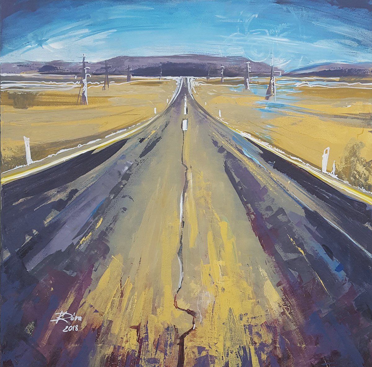 Utadon (Izrael) / On Your Way - 60x60 cm, canvas, acrylic