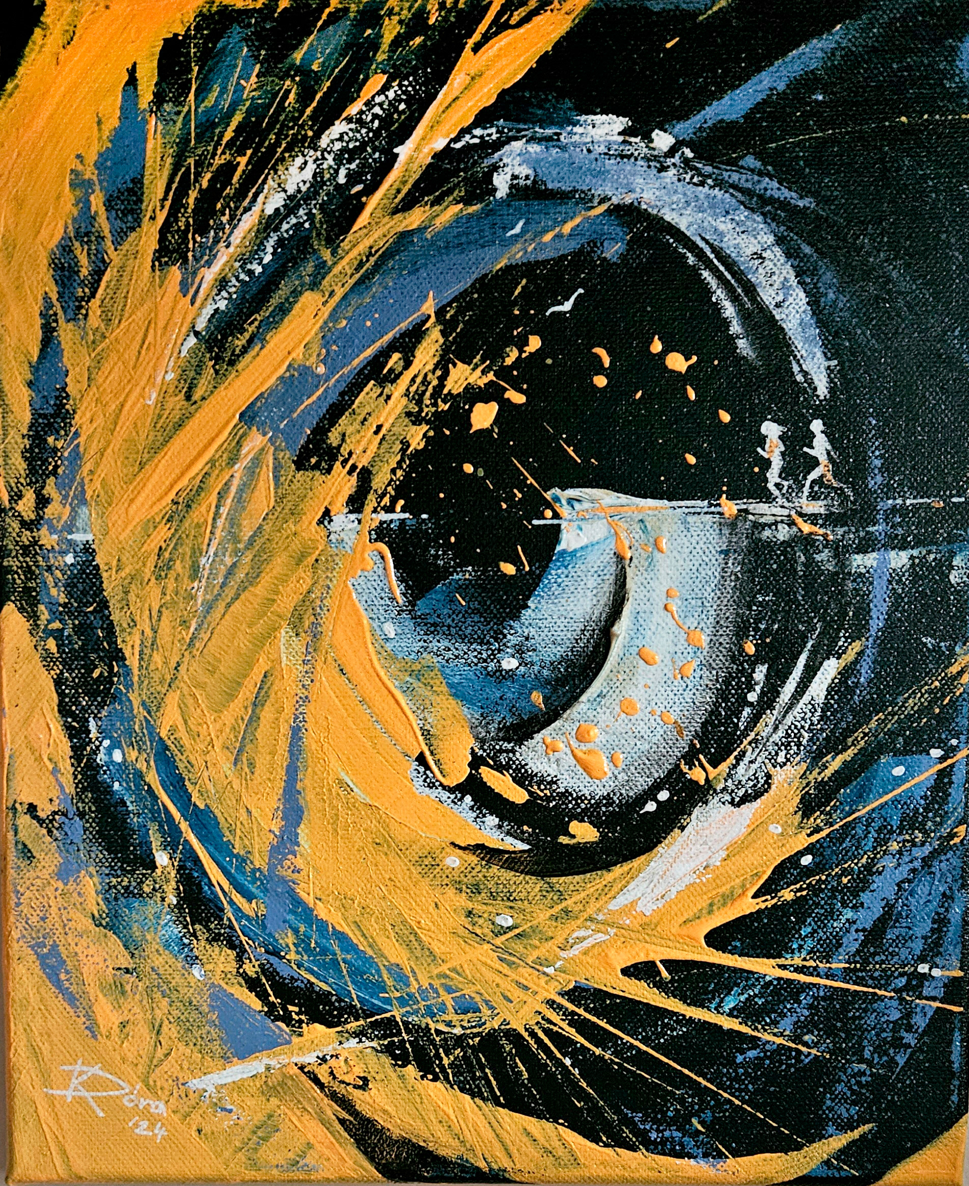 Csak fuss! - 30x25cm, acrylic, canvas