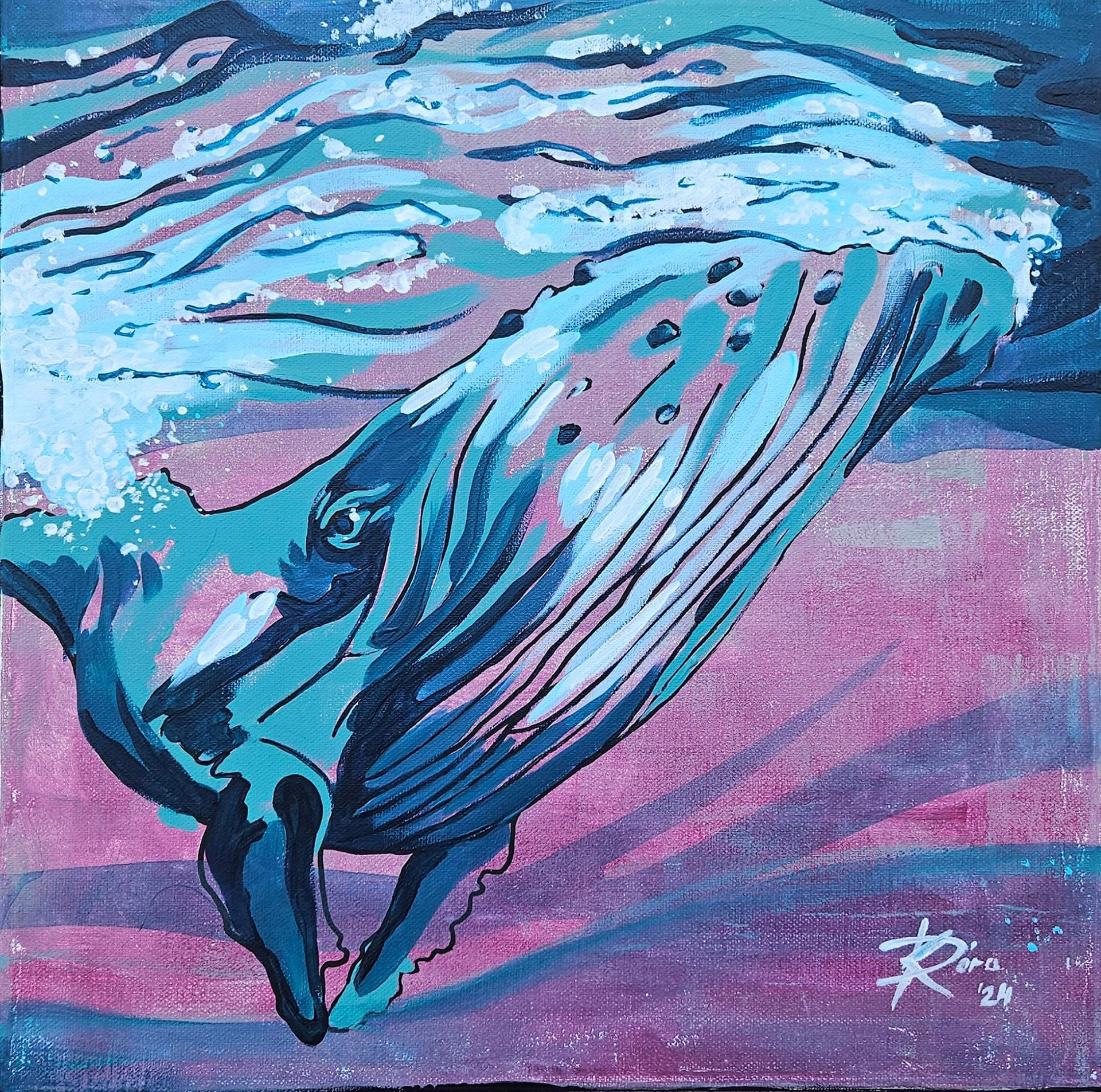 Áramaltok I. - 40x40cm, acrylic, canvas