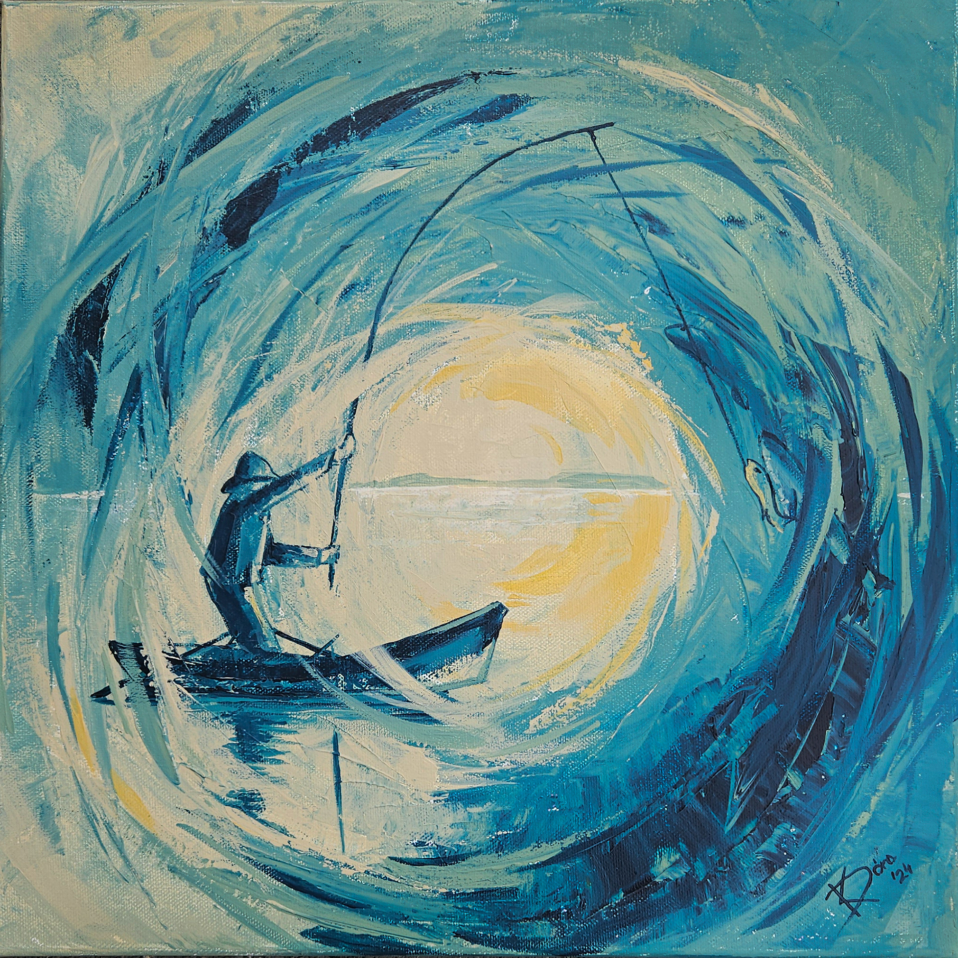 Kitartás - 40x40cm, acrylic, canvas