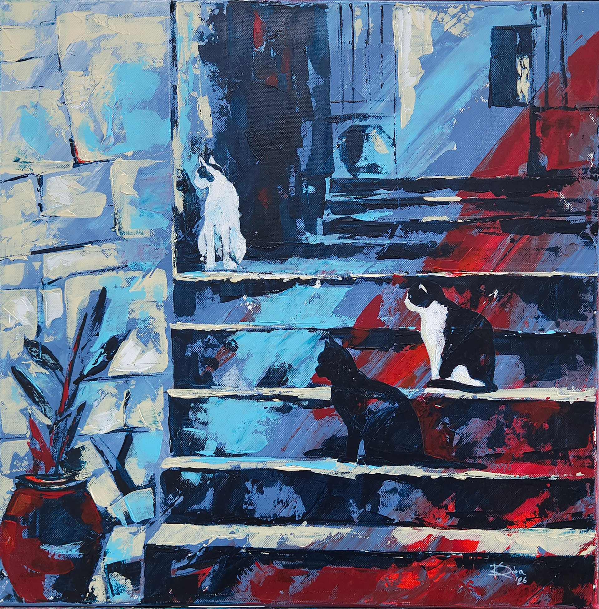 Átjáró őrei / Guardians of the Passage  - 50x50cm, acrylic