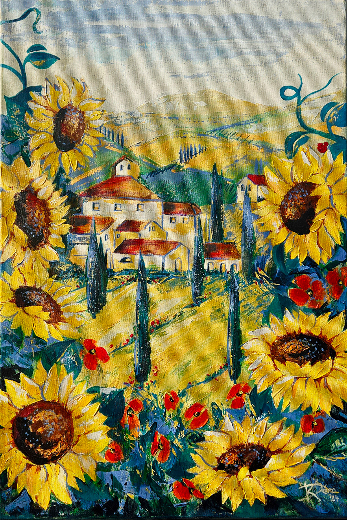 Napraforgók - 60x40cm, acrylic, canvas