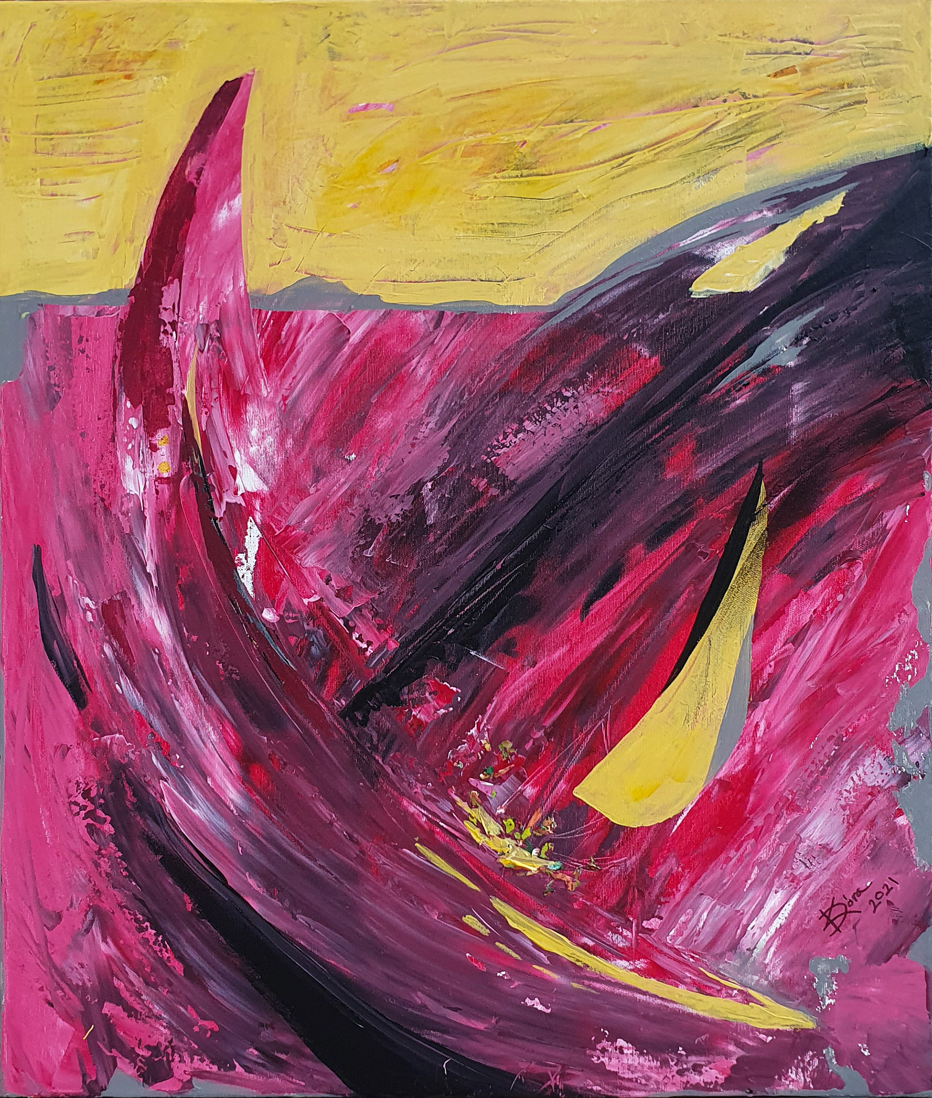 Horizont - 70x60cm, acrylic, canvas