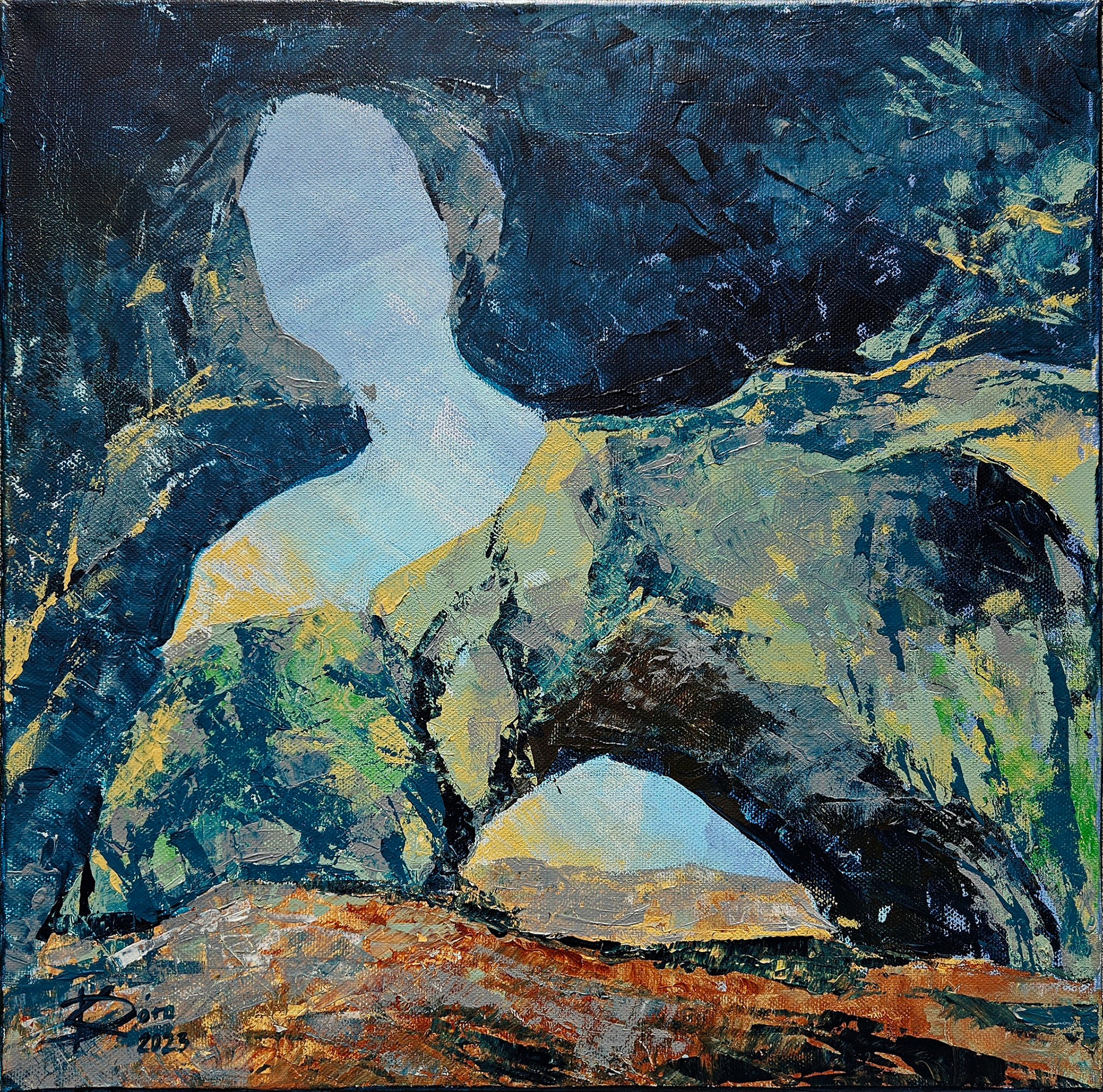 Körös-lyuk-barlang - 40x40cm, acrylic, canvas