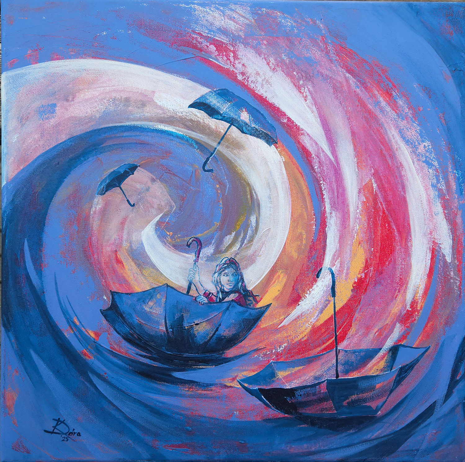 Kapaszkodj! / Hold On! - 50x50 cm, acrylic, canvas