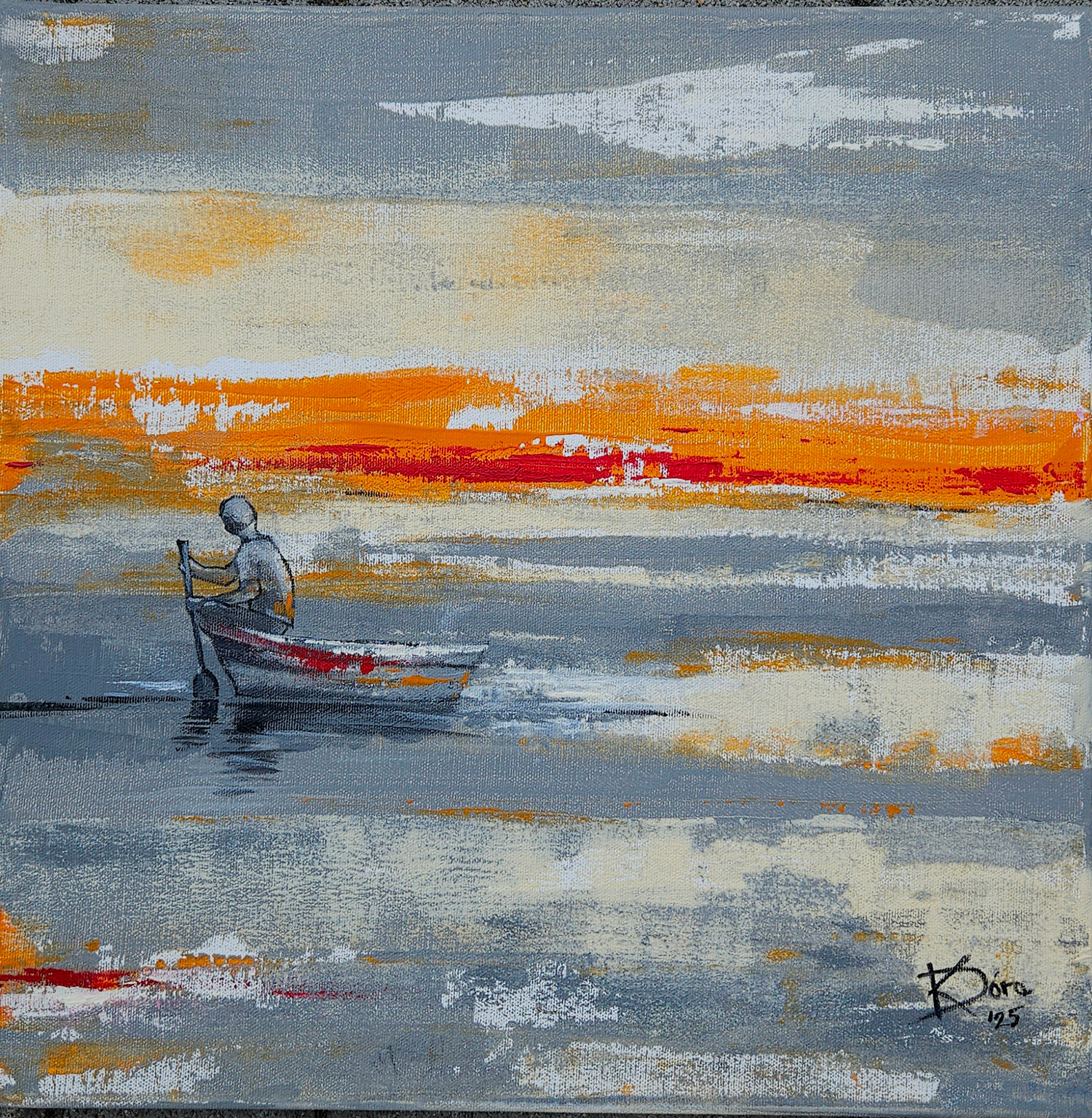 Hajnali csöndben / In the Silence of Dawn - 40x40 cm, acrylic, canvas