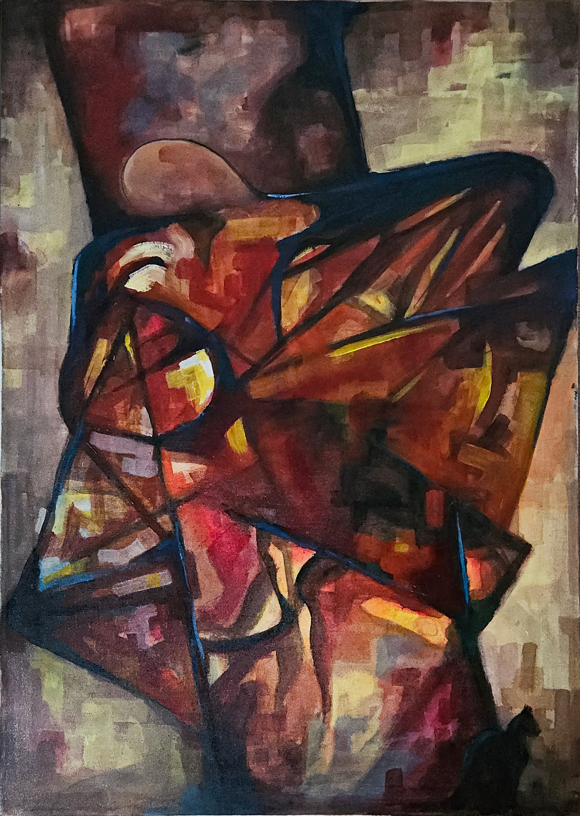 Absztrakt macskával