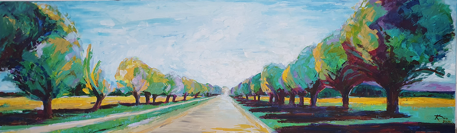 Kisharsányi eperfasor - 60x200cm, acrylic, canvas