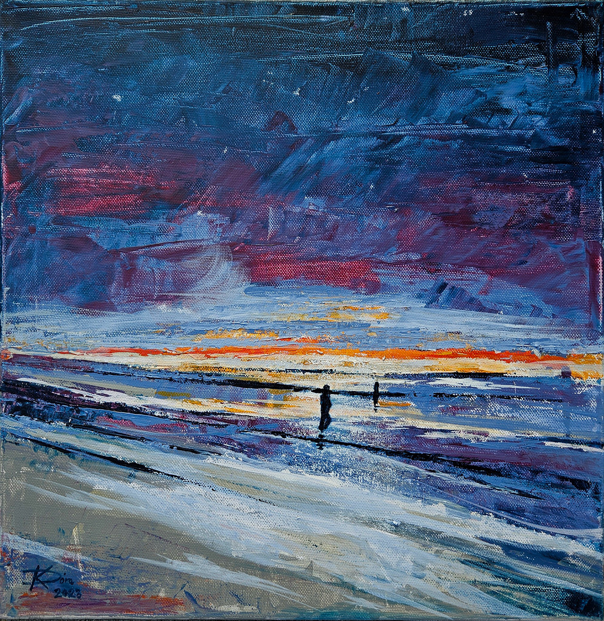 Aranyhíd - 40x40cm, acrylic, canvas