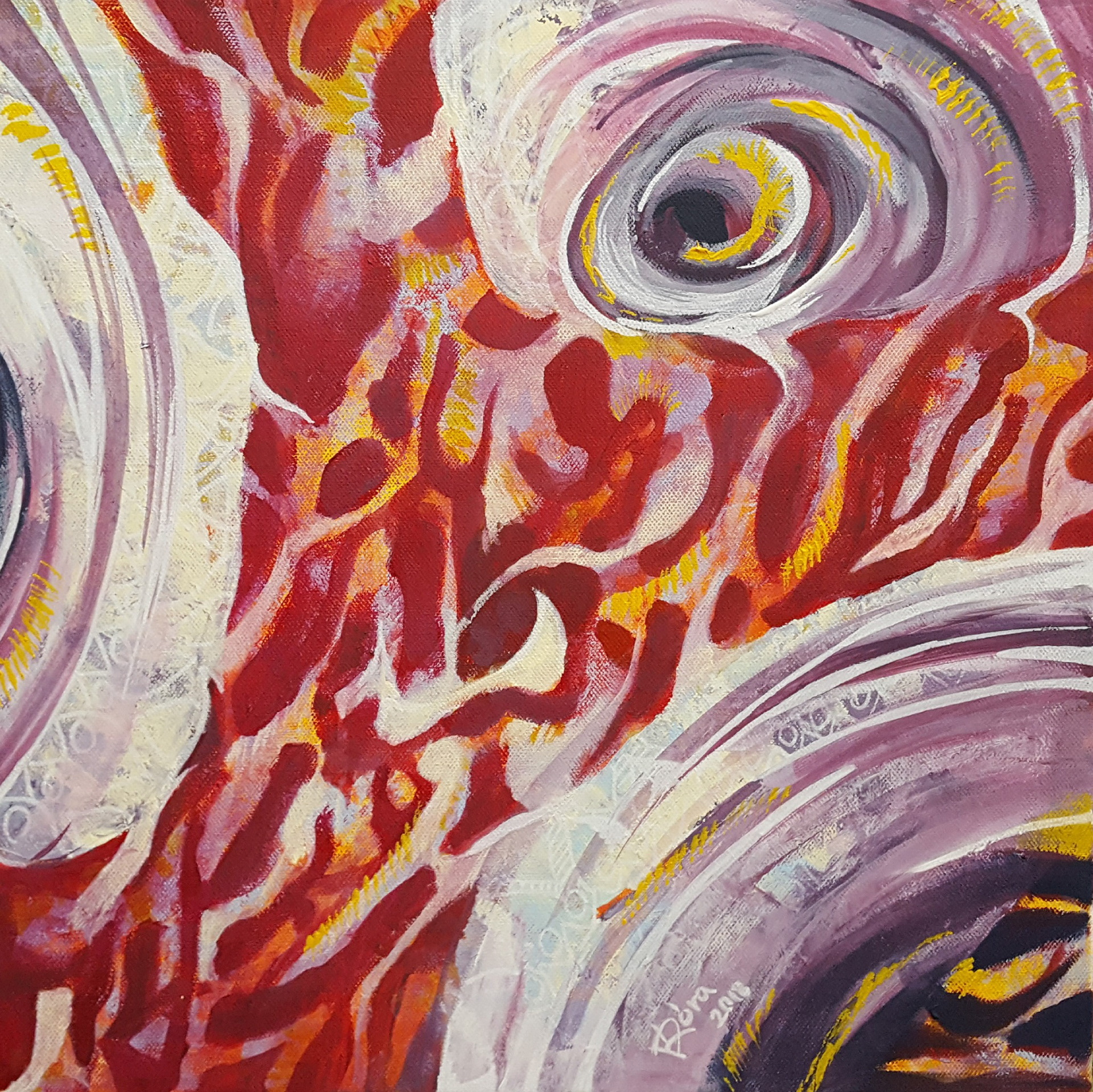 Tomboló energiák / Raging Energies - 40x40 cm, canvas, acrylic