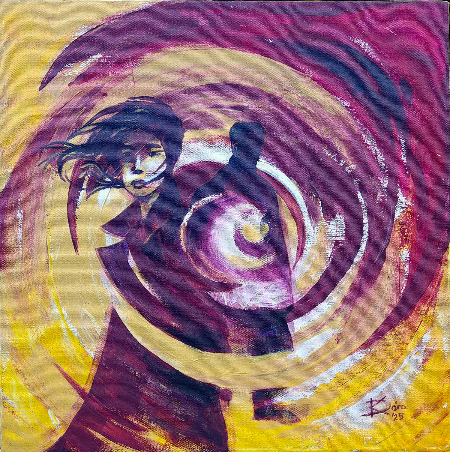 Utazók / Travelers - 40x40 cm, acrylic, canvas