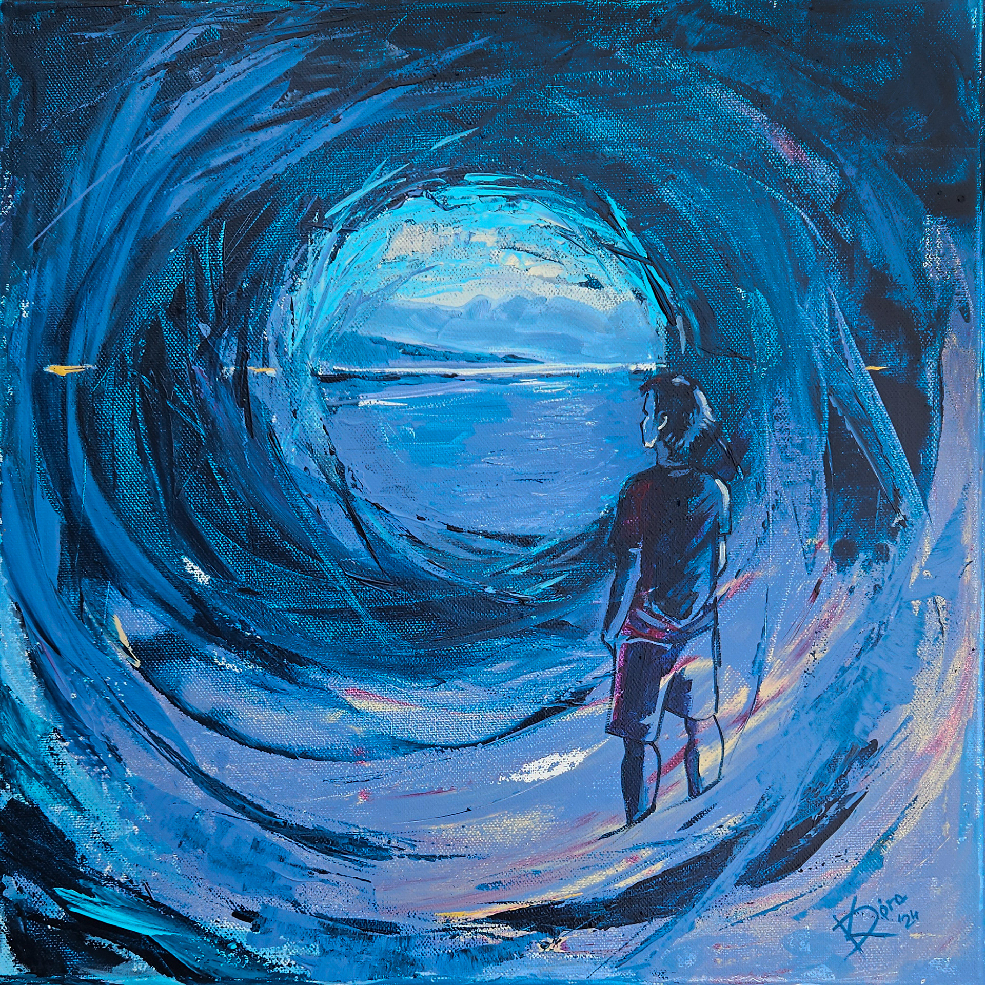 Visszatekintés - 40x40cm, acrylic, canvas