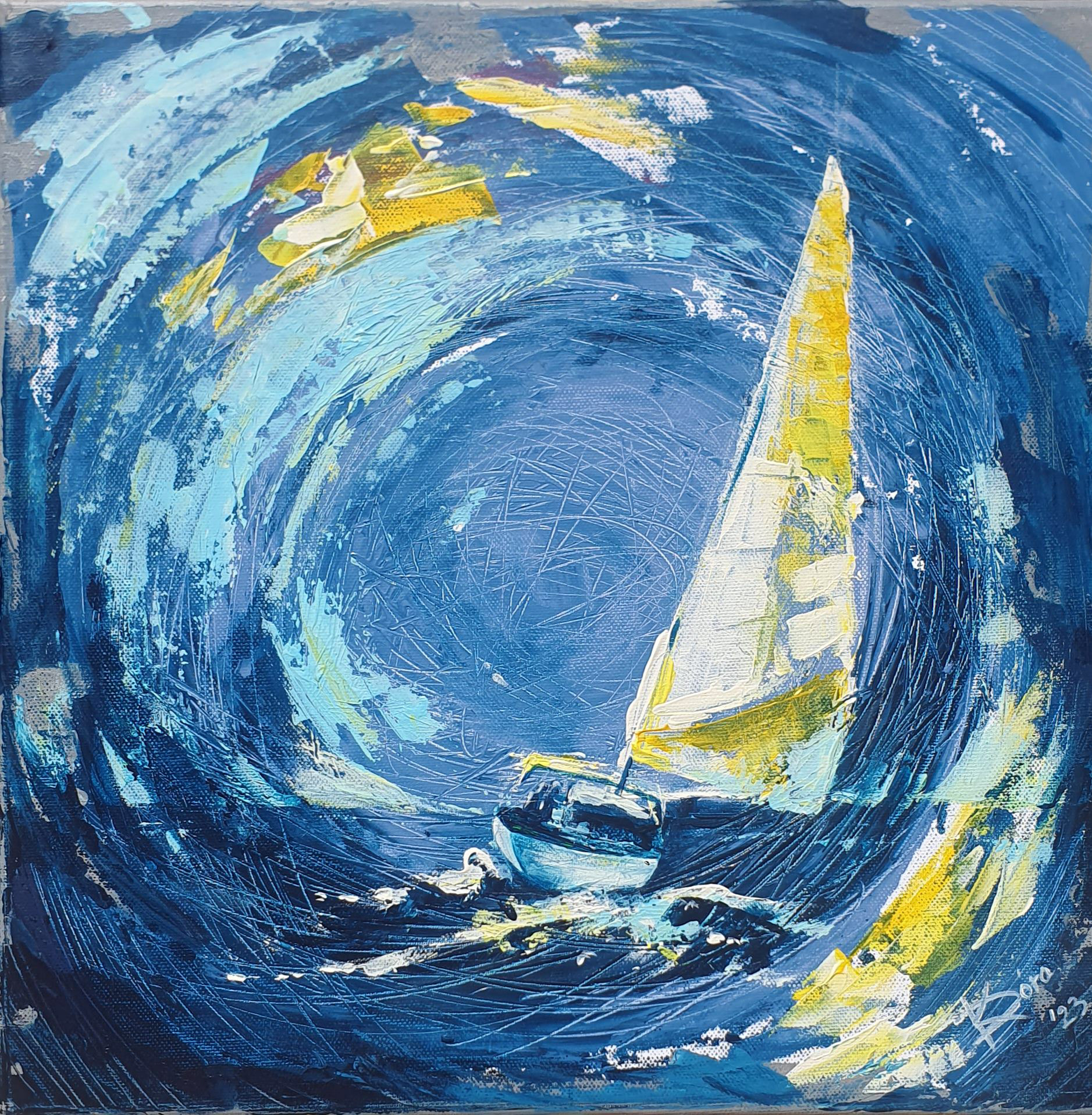 Haragosankék - 40x40cm, acrylic, canvas