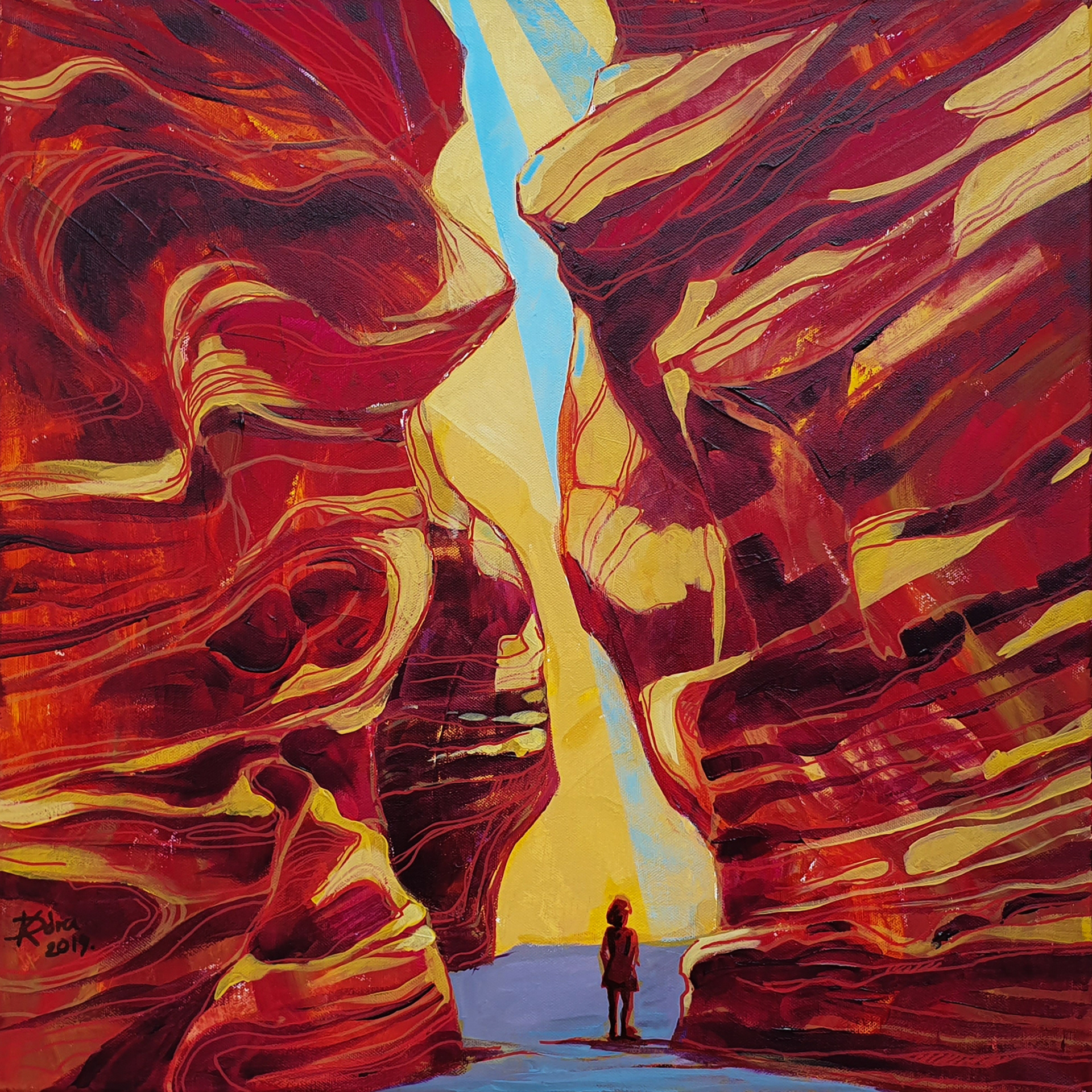 Sehol se talállak - 58x58cm, acrylic, canvas