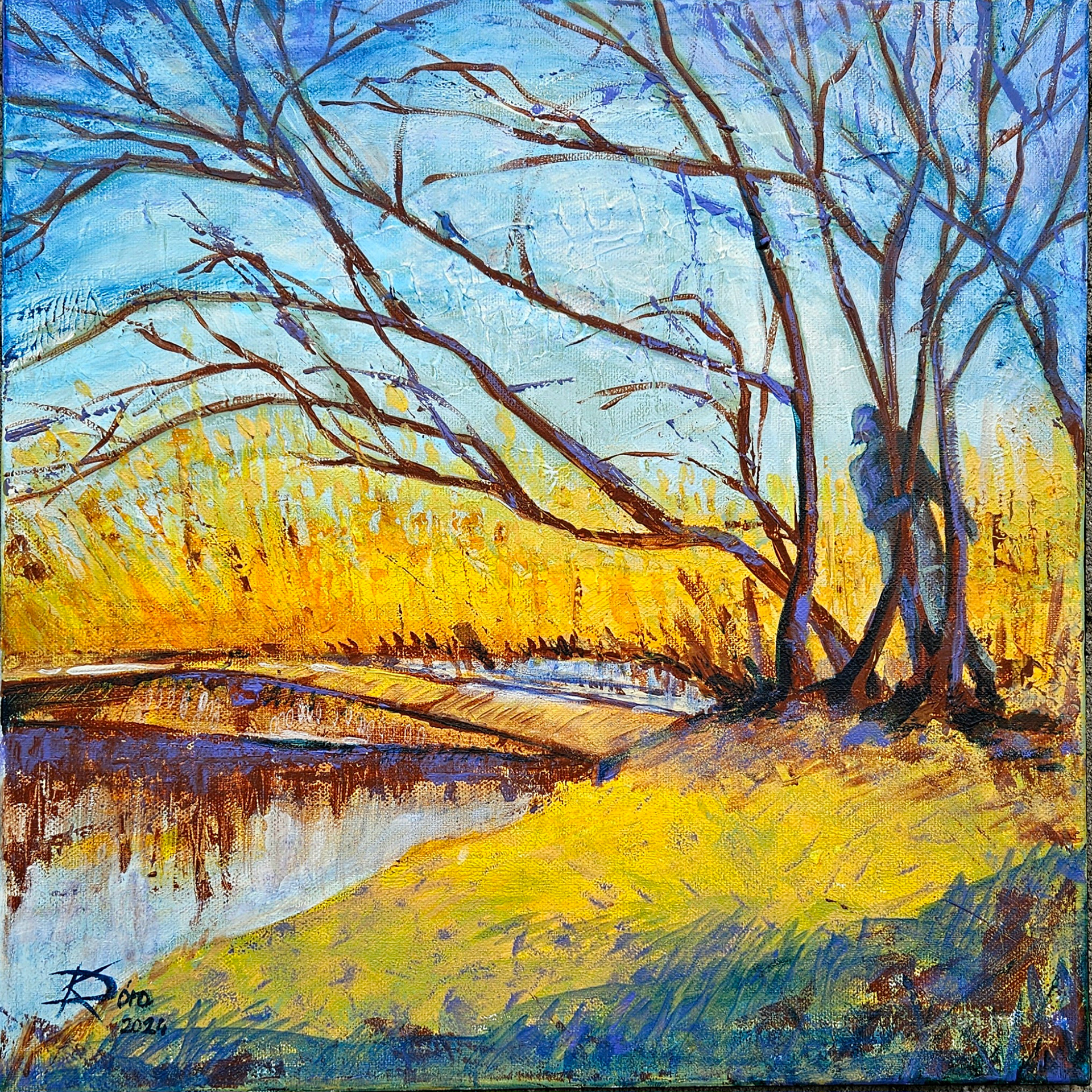 Őszi bújócska - 40x40cm, acrylic, canvas