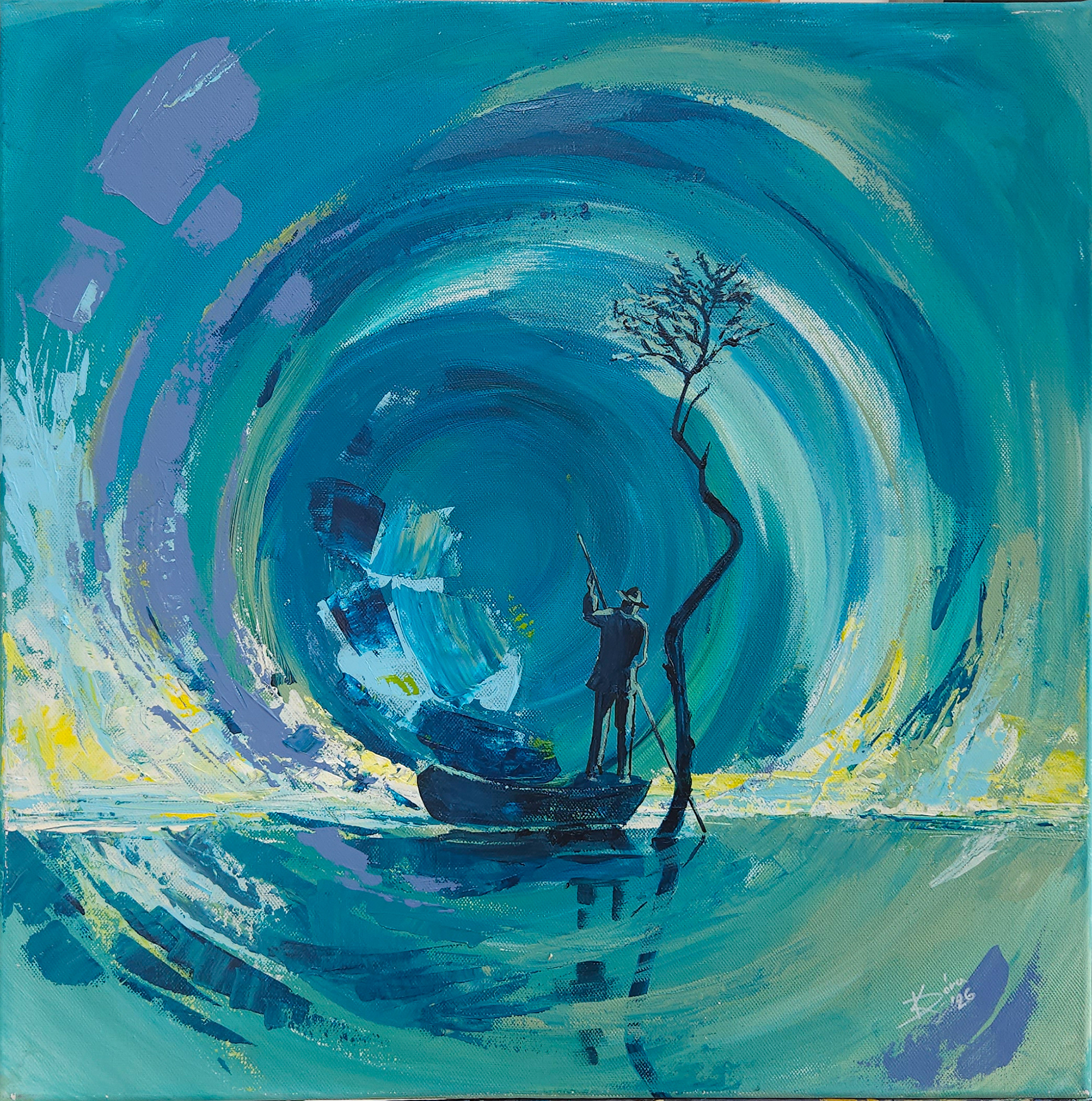 Átkelés / Crossing - 50x50 cm, akril, vászon
