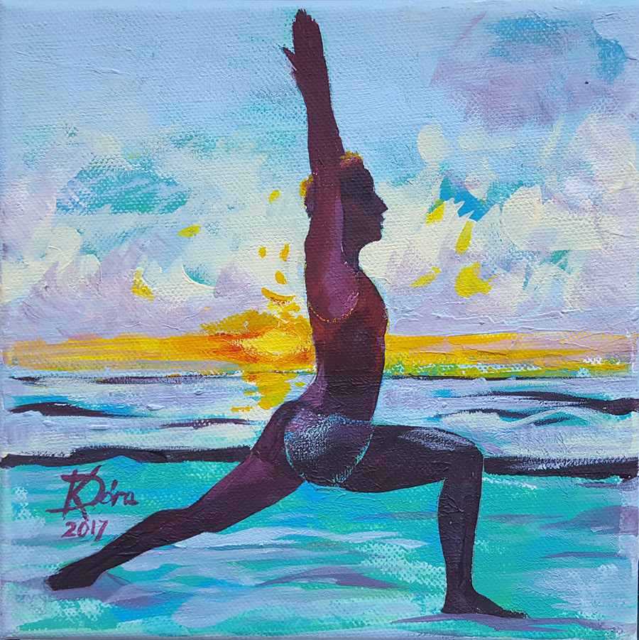 Virabhadrasana I. - 20x20 cm acrylic, canvas