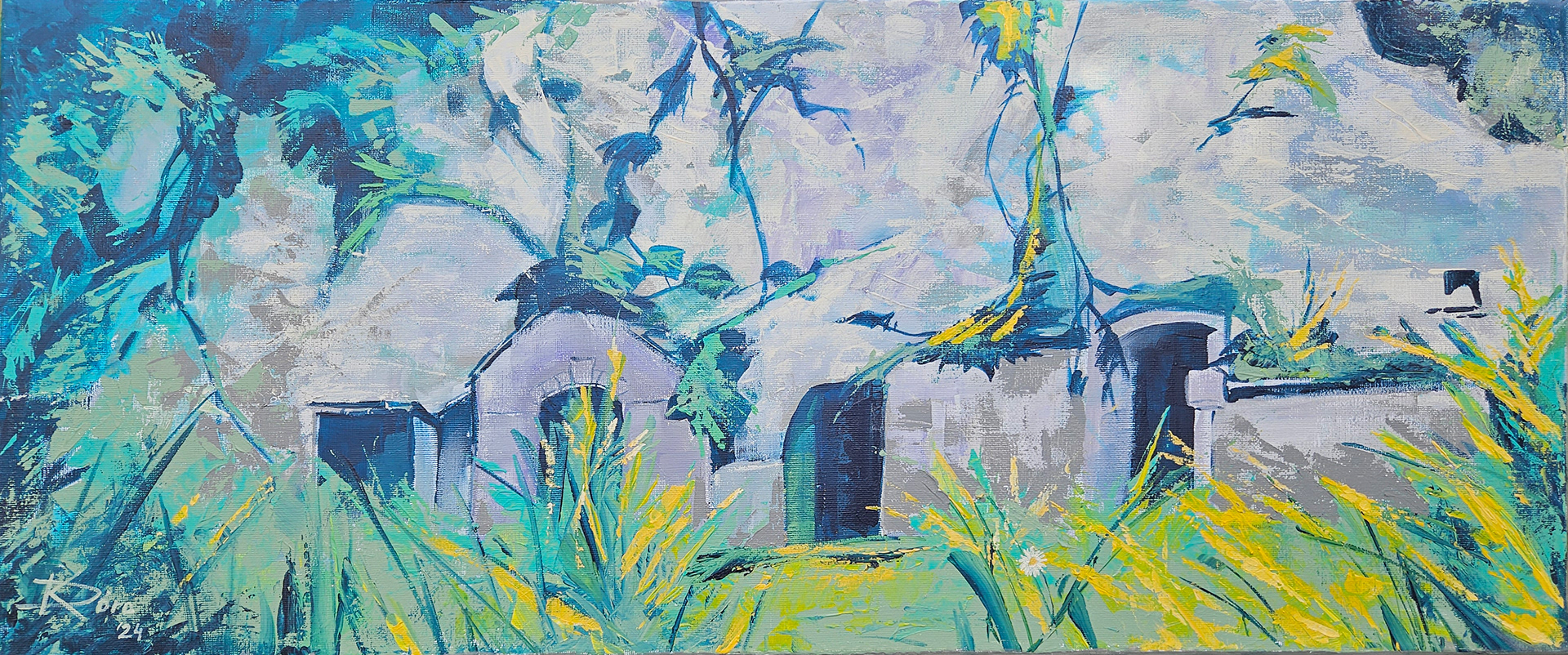 Bogácsi pincesor - 30x60cm, acrylic, canvas