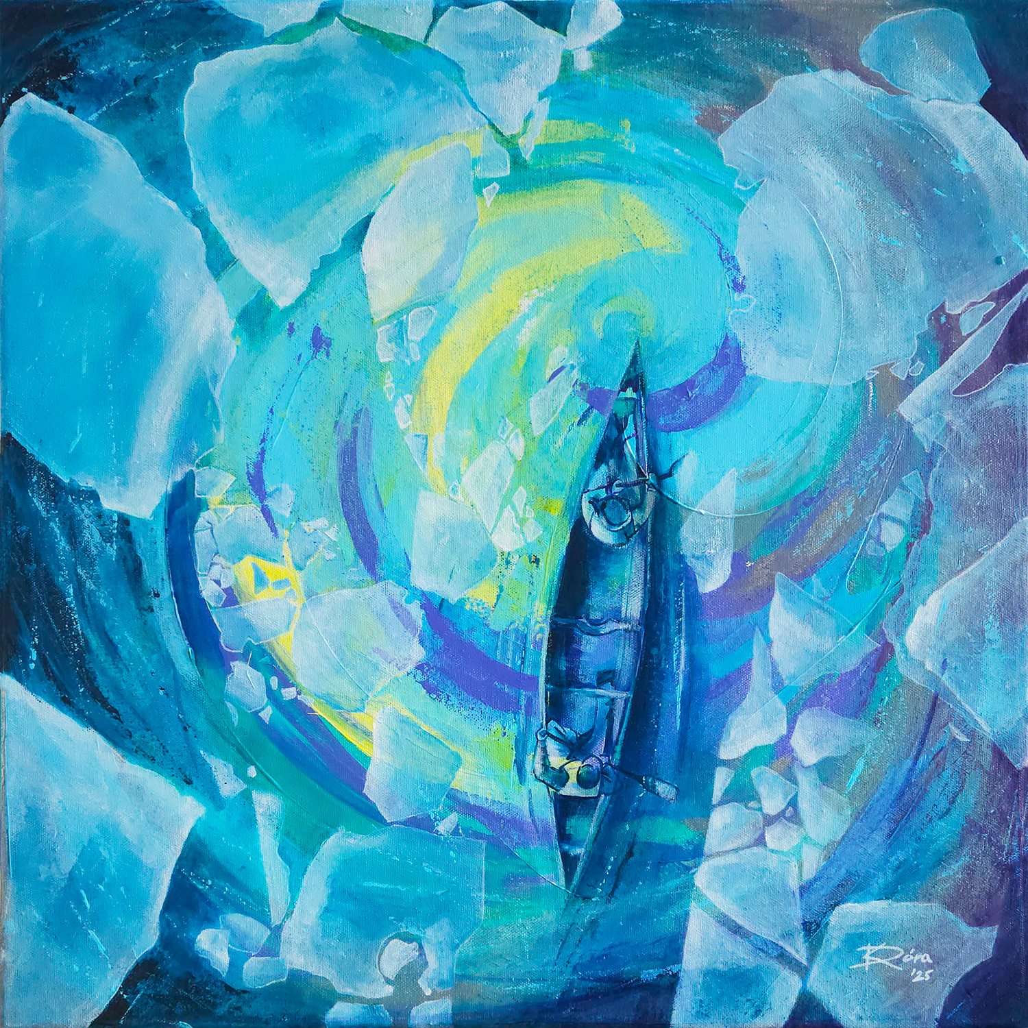 Útitárs / Travel Companion - 50x50 cm, acrylic, canvas