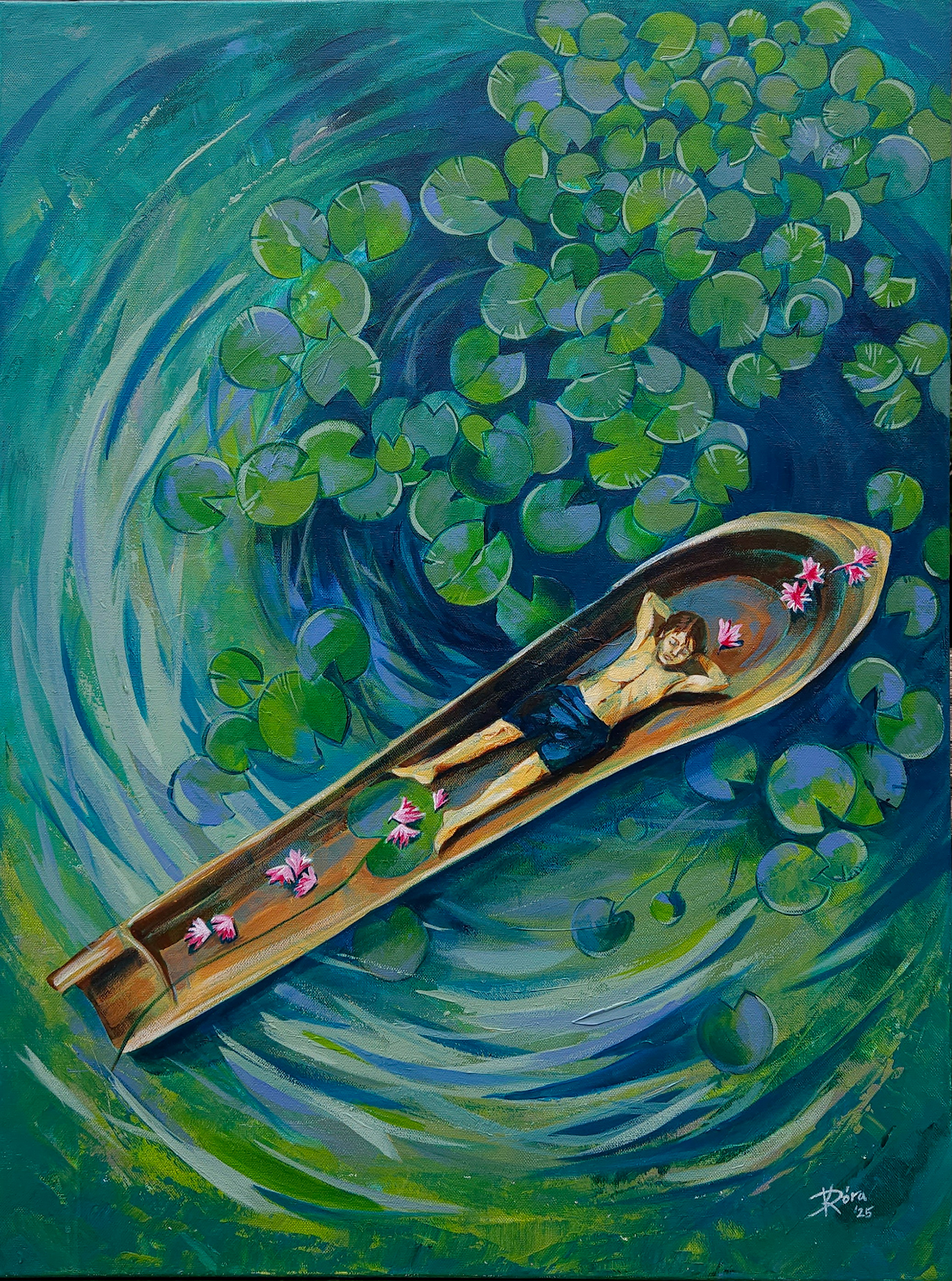 Pihenő / At Rest  - 80x60cm, acrylic, canvas