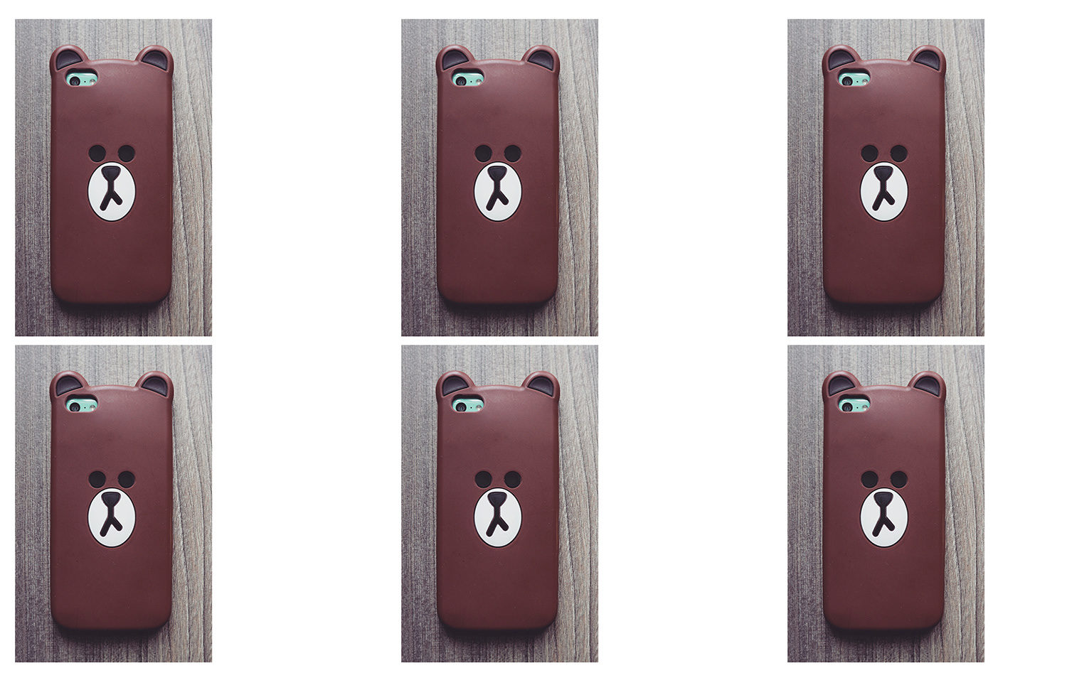 Blank phone cases with bear face.
