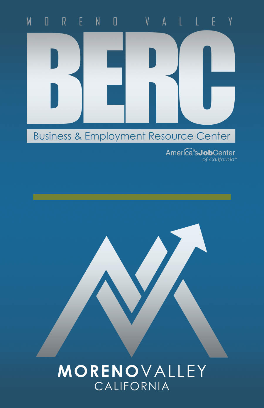 Two logos stacked for a tall wallpaper one for BERC and One for Moreno Valley