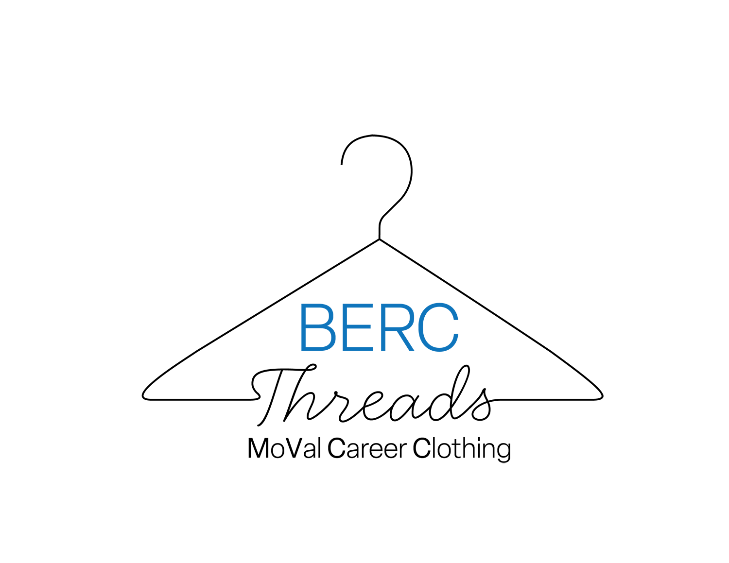 Graphic concept of a clothes hanger for a program called BERC Threads