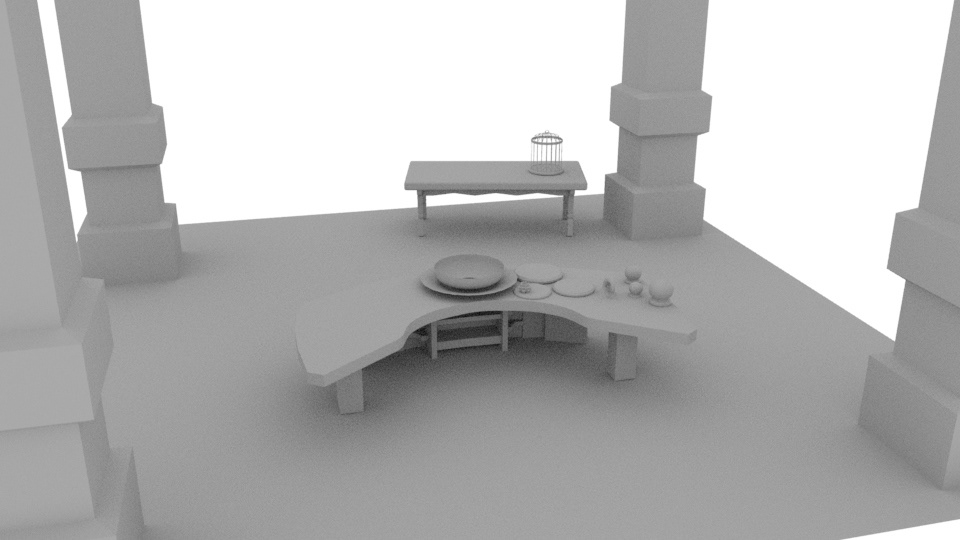 w.i.p. No texture render of scene