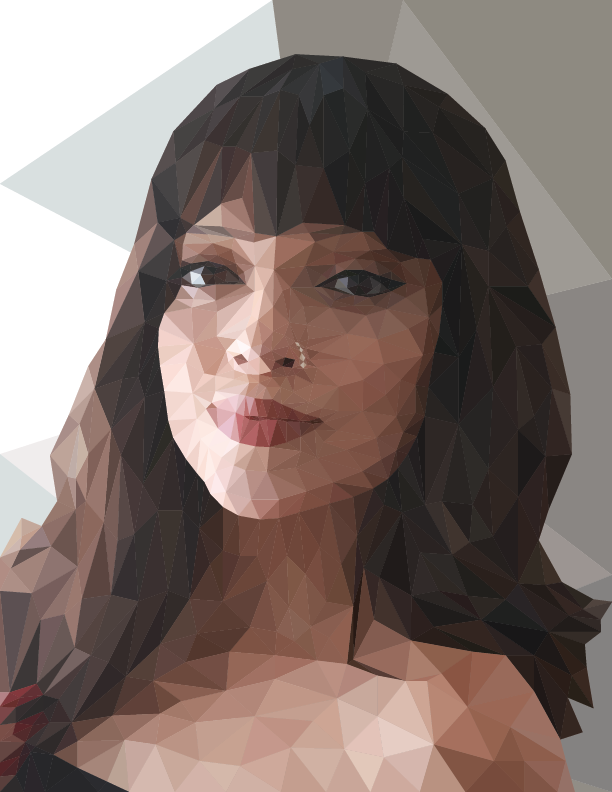 Low Poly portait of model.
