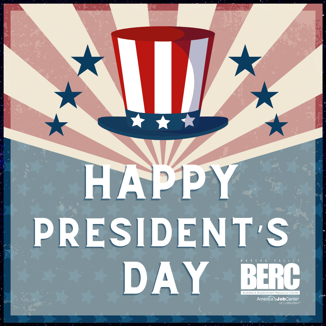 Graphic depicting a top hat celebrating President's Day