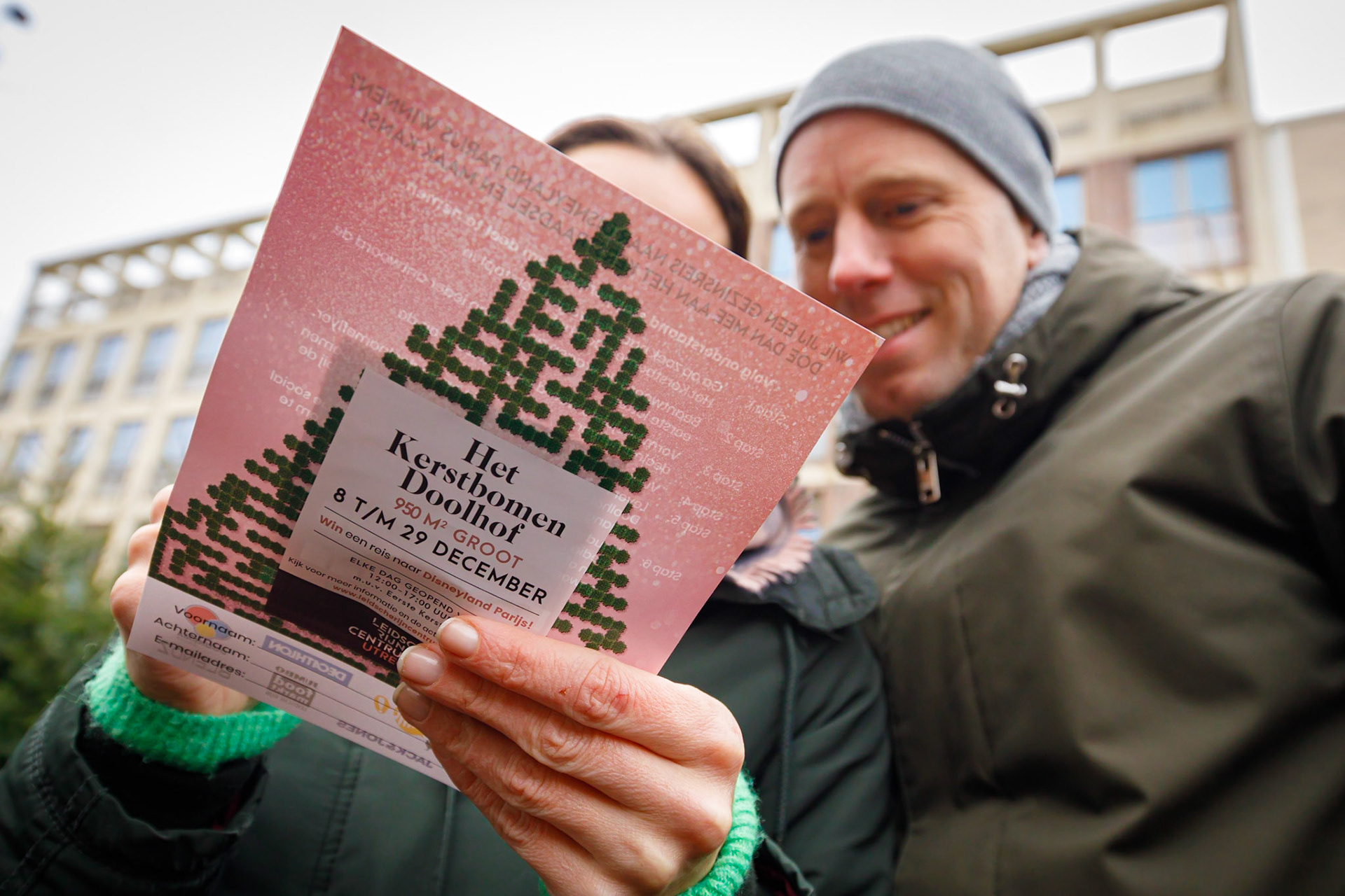 Het Kerstbomen Doolhof in Leidsche Rijn Centrum te Utrecht.