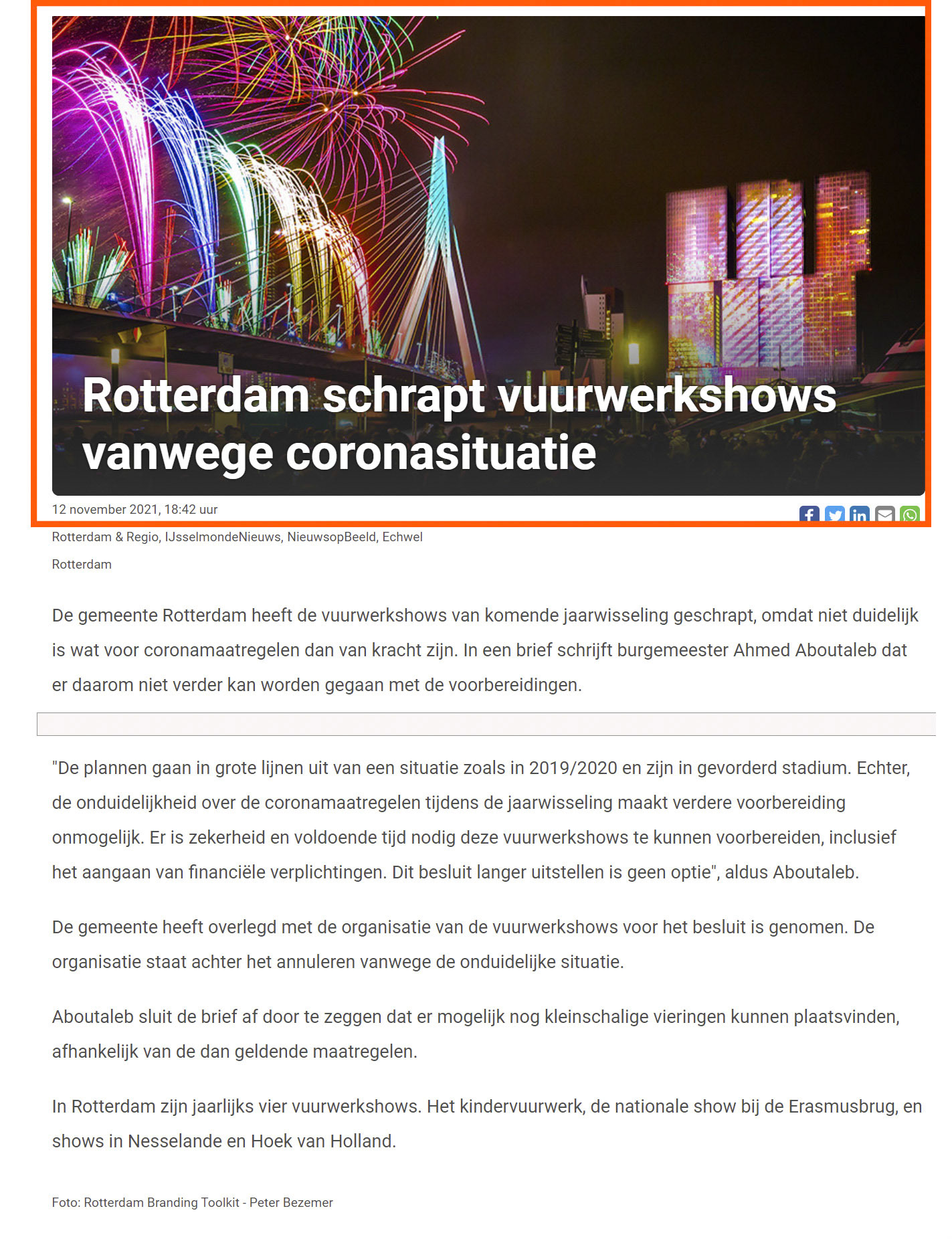 Barendrechtsdagblad.nl - Het Nationale Vuurwerk Rotterdam 2016-2017
